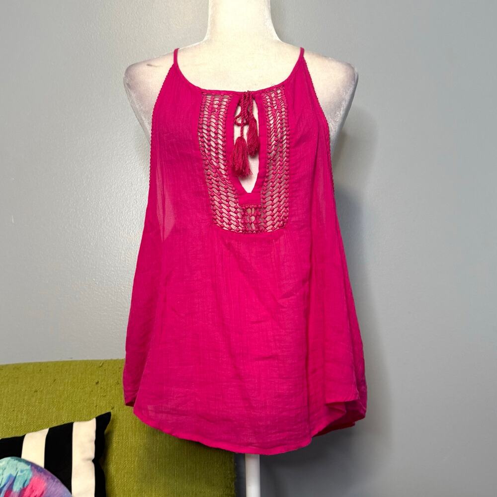 Hollister Pink Tassel Y2K Camisole Tank Top